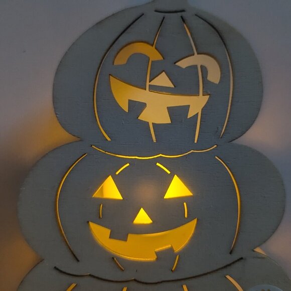 NWT DIY LED Halloween Sign Jack O'Lantern Pumpkin Stack Michaels ArtMinds Crafts - Picture 5 of 13